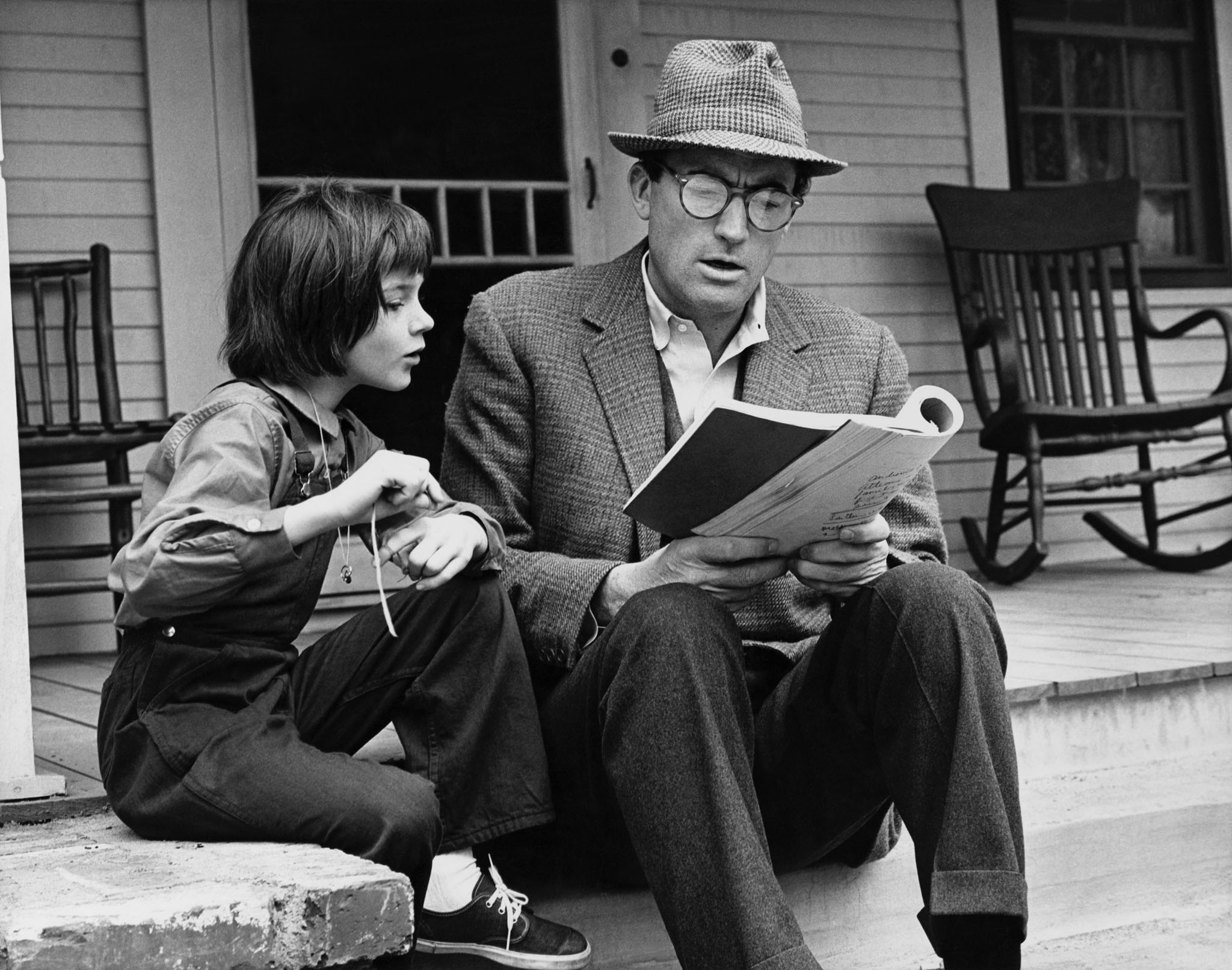 Gregory Peck and Mary Bradham, To Kill a Mockingbird, 1961