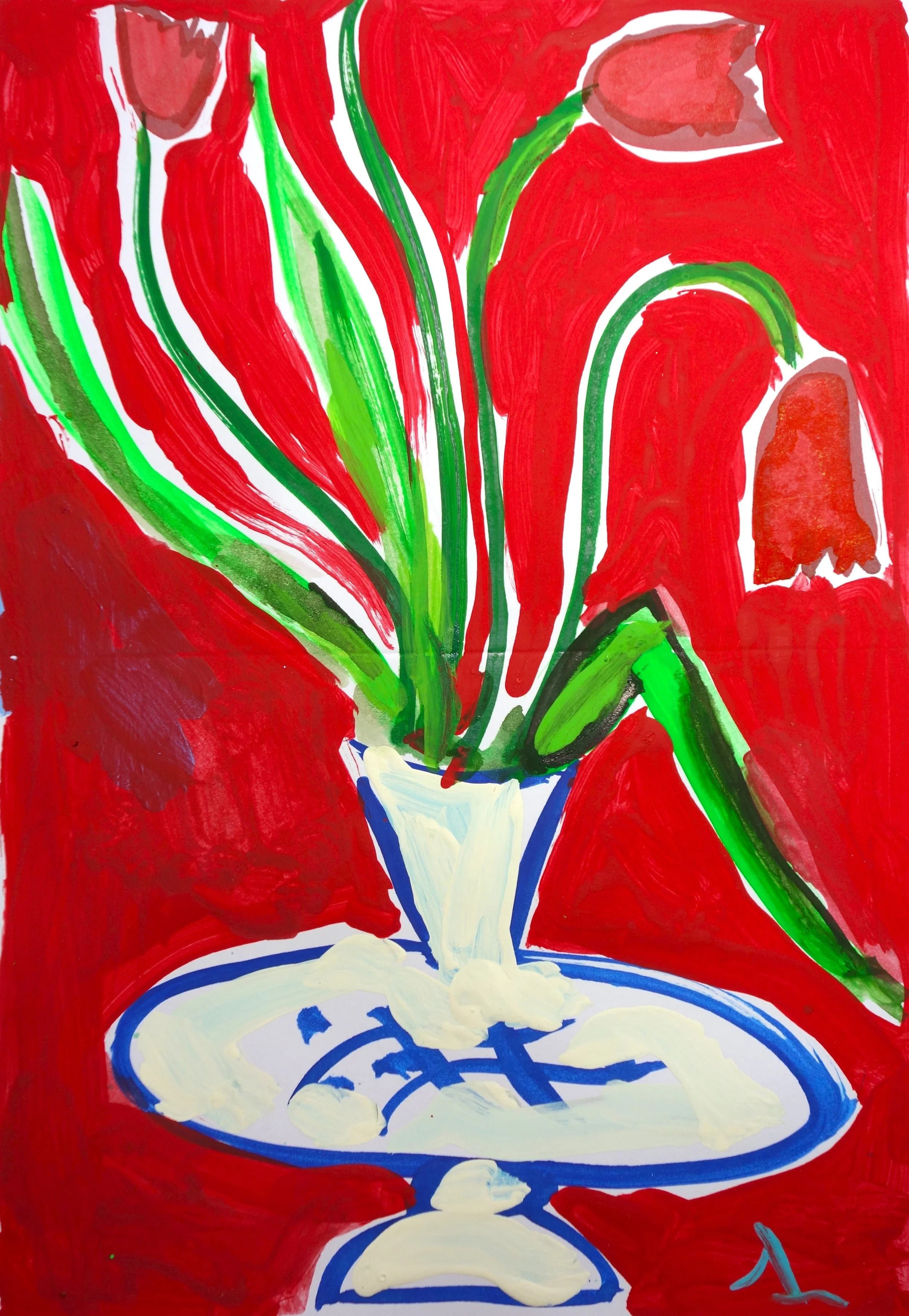 Amanda Johnson_Red Tulips_7x10_mixed medium on watercolor paper_2026.JPG