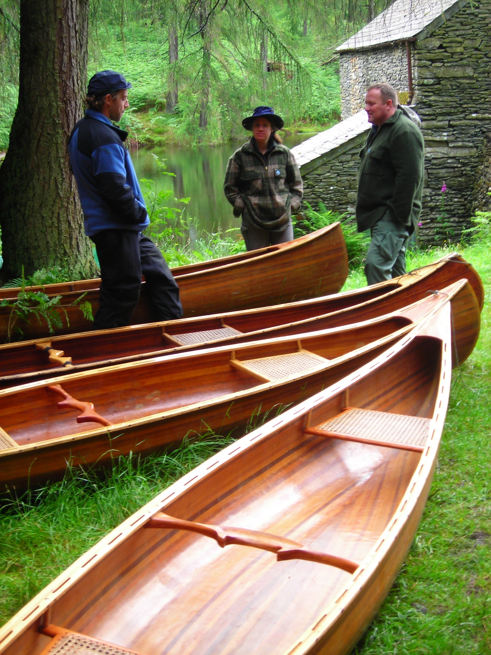 Cedar strip canoes in the Lake District, UK.JPG