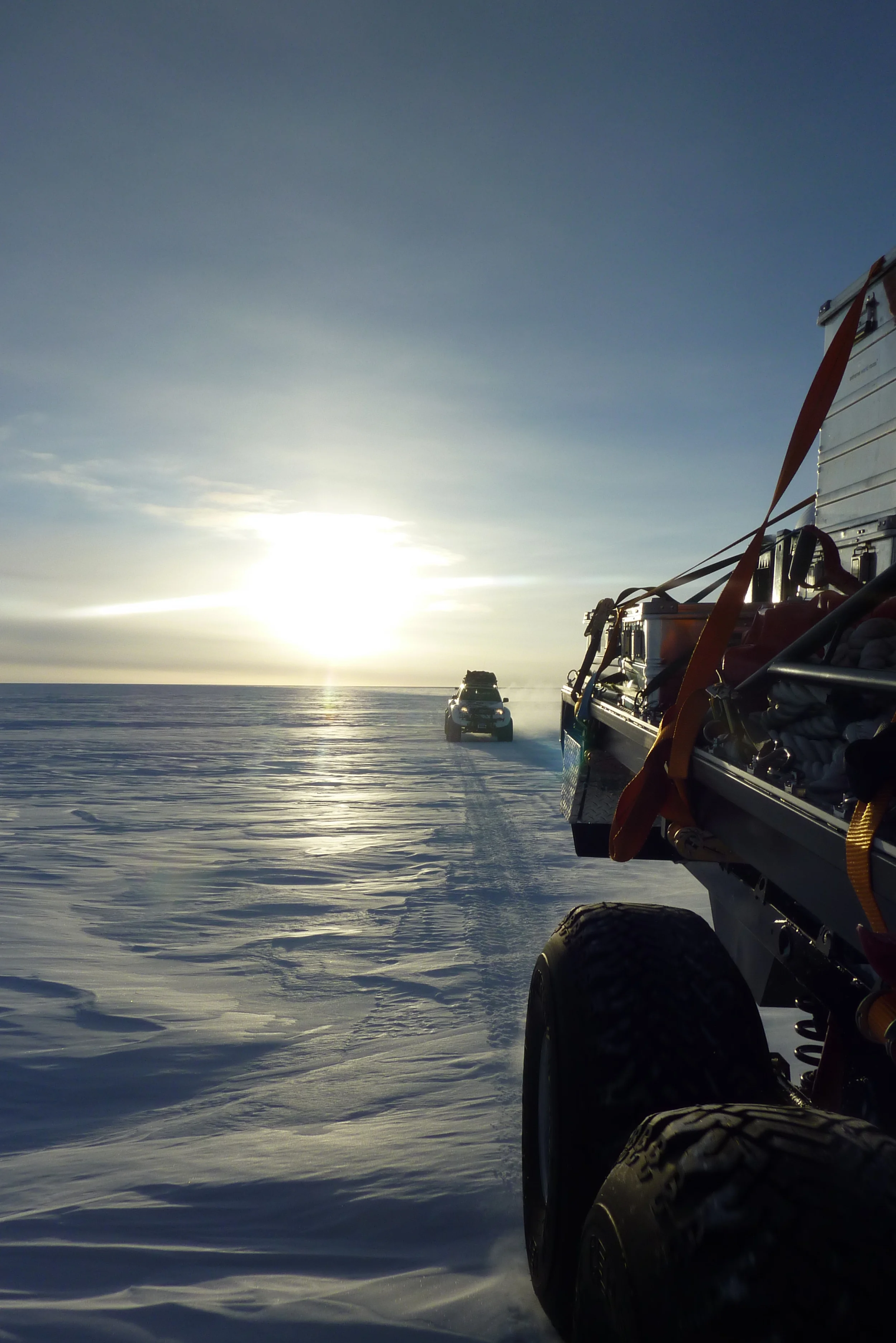 Driving in convoy to the South Pole.JPG