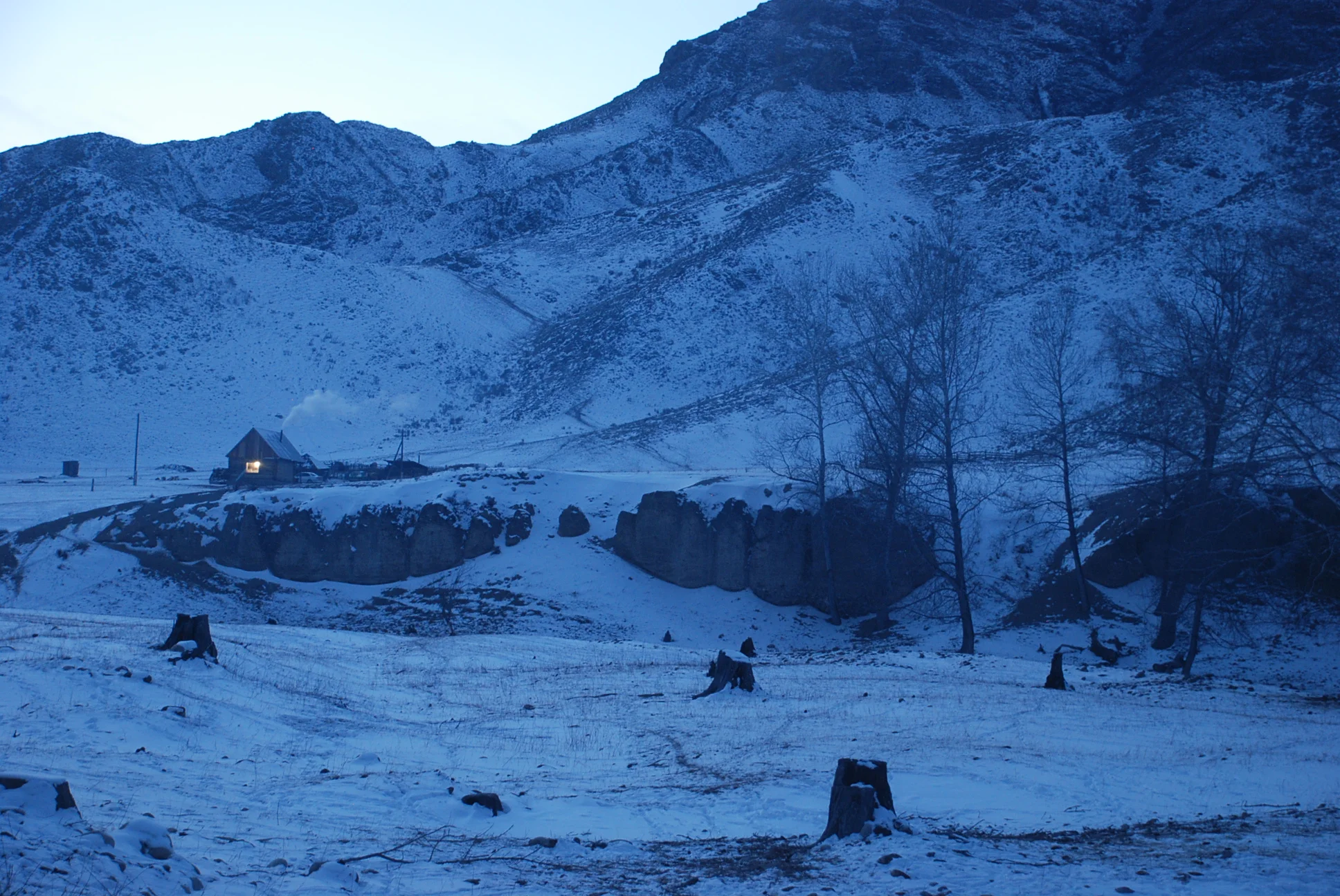 Lonely cottage in the dark, Altai.JPG