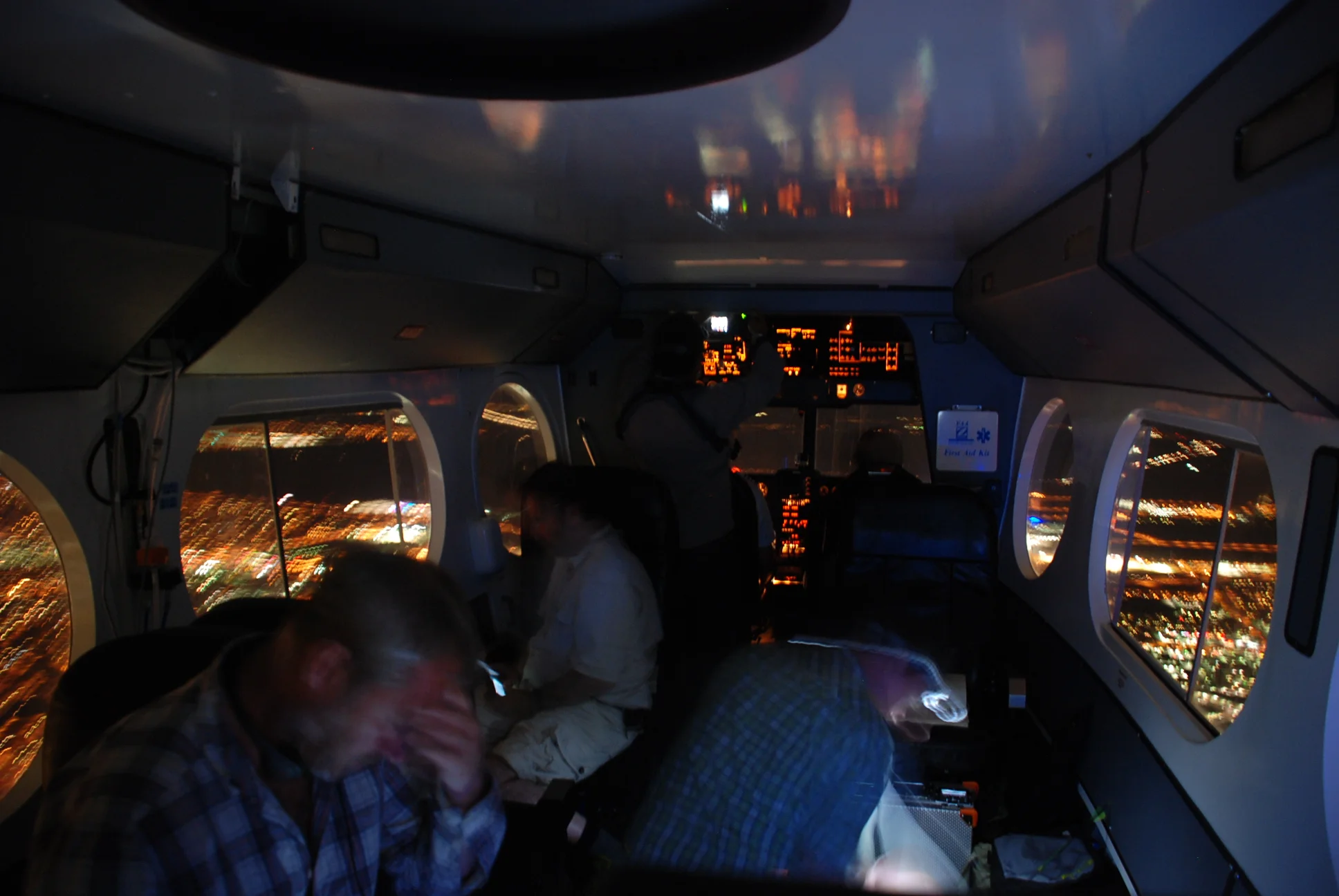 Night flying over Phoenix in an airship.JPG