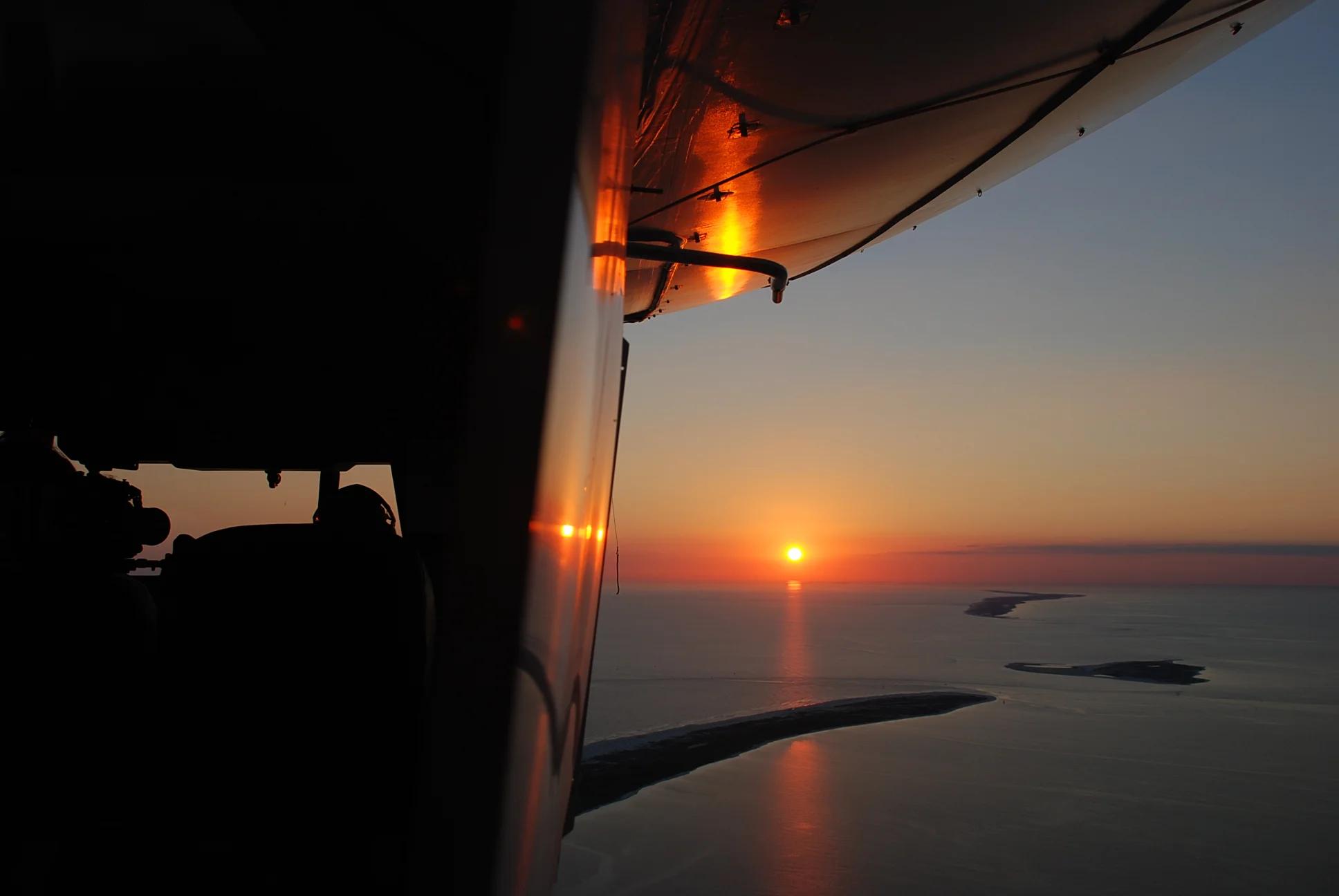 View from an airship at Twilight, Gulf Shores, USA.JPG