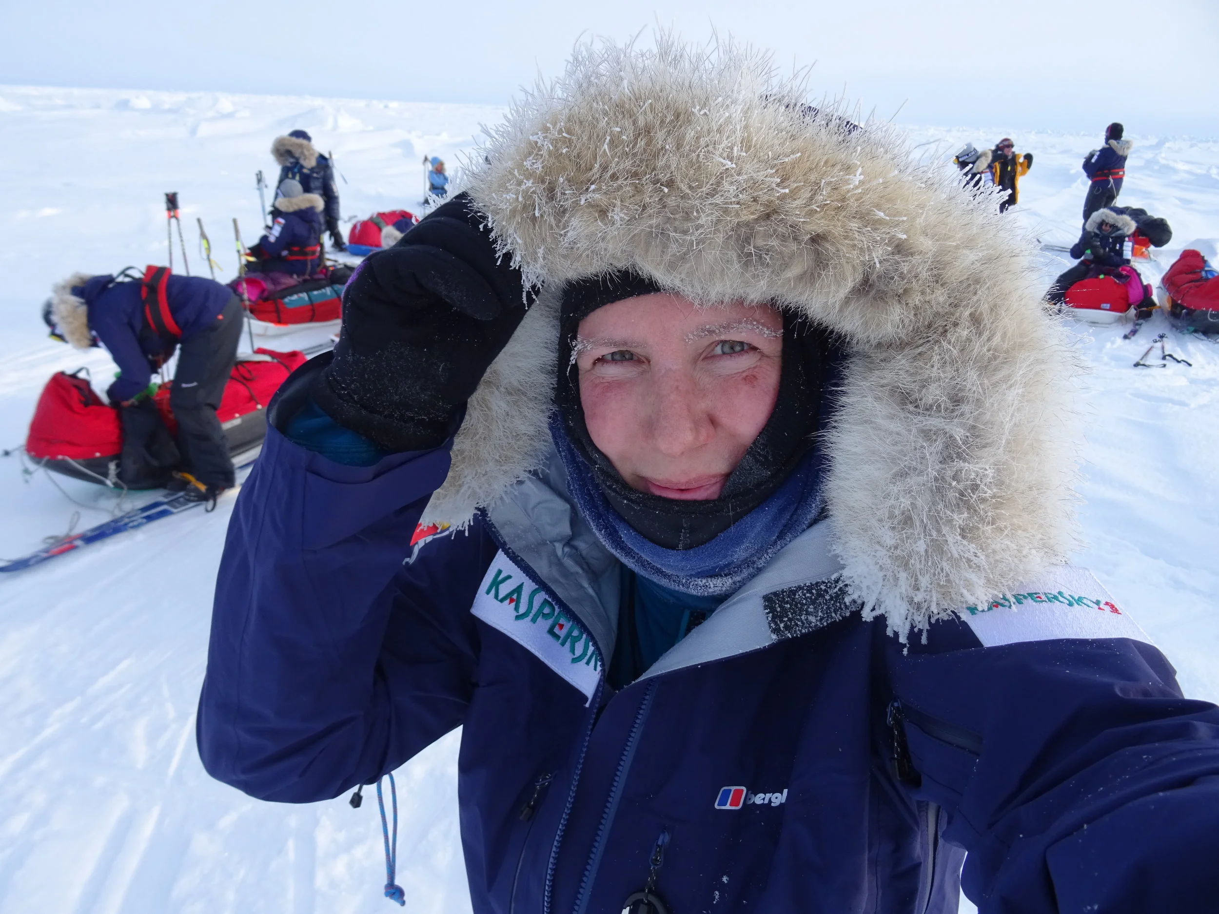 Expedition Leader Felicity Aston on the ice with the team..jpg