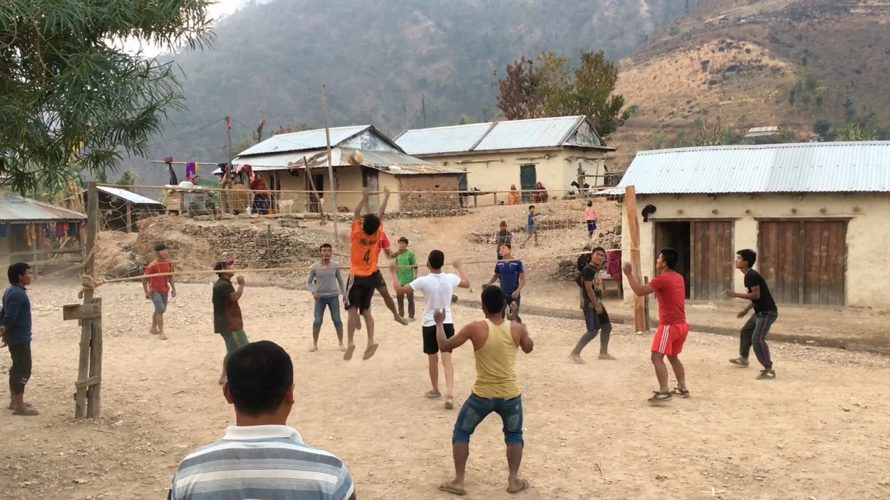 A volleyball match in Durlunga Baseni village, February 2017. 