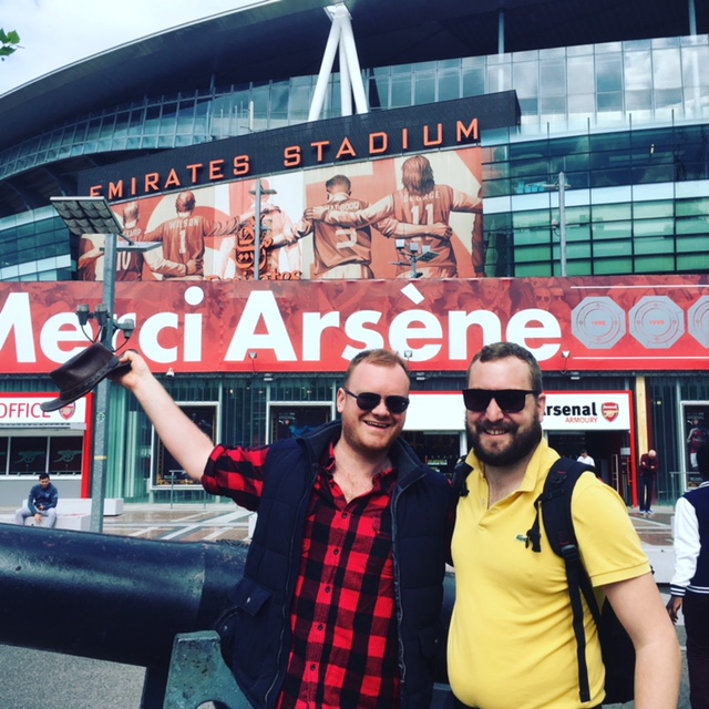 Glyn and Adam at Emirates Stadium