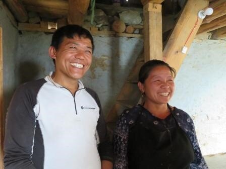 Net and Raju Kumar Rai at their home in Deusa