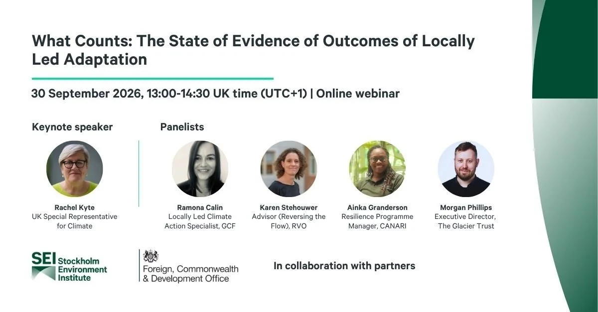 ONLINE EVENT: What Counts: The State of Evidence of Outcomes of Locally Led Adaptation