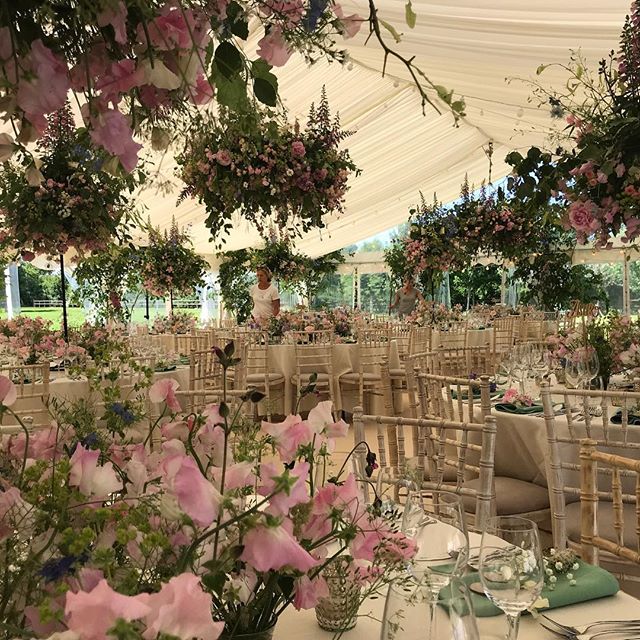 Flowers and friends #marqueewedding #flowers #weddingflowers #sweetpea #foxglove #wildflowers