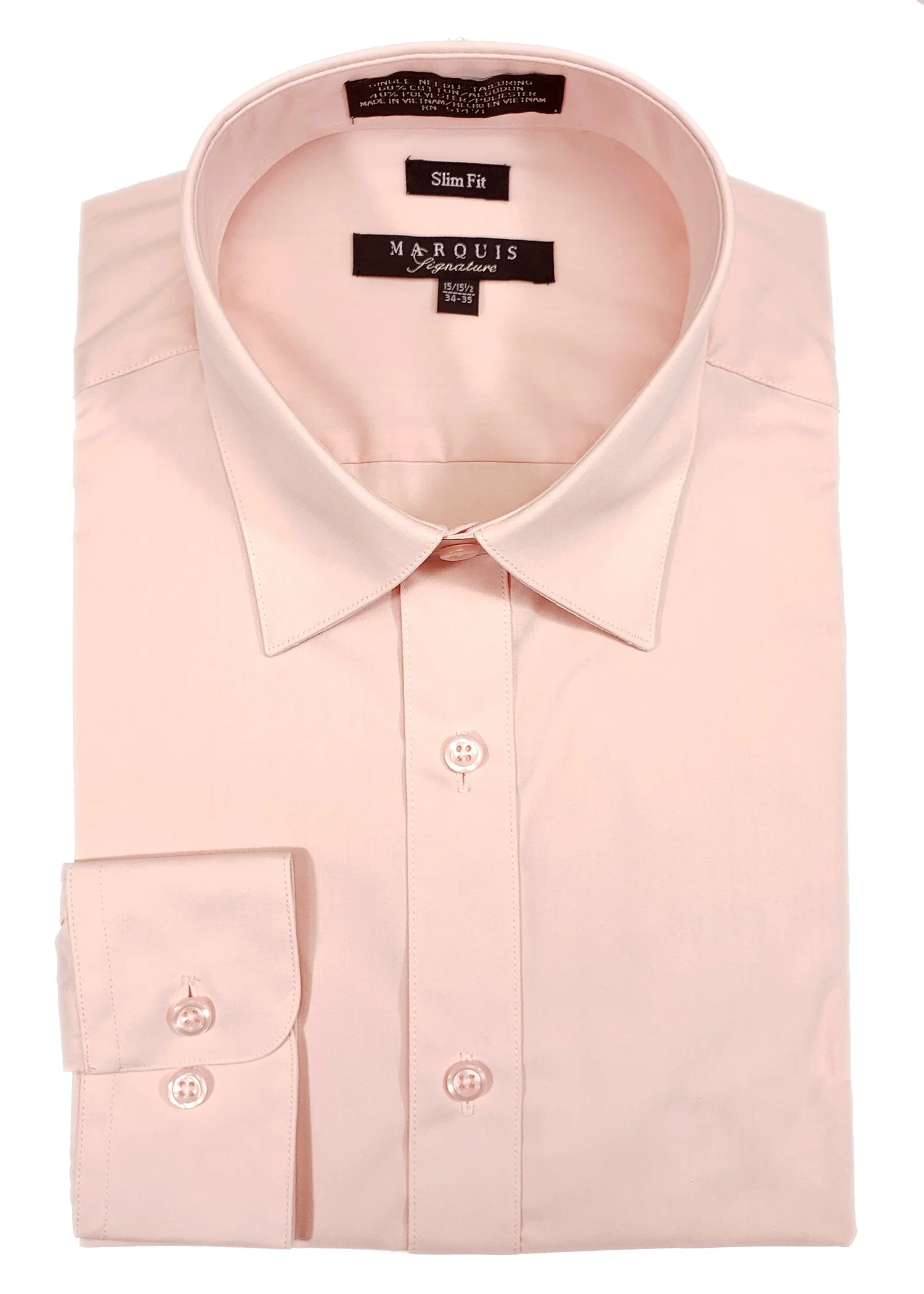 Solid Slim Fit Dress Shirts  M A R Q U I S
