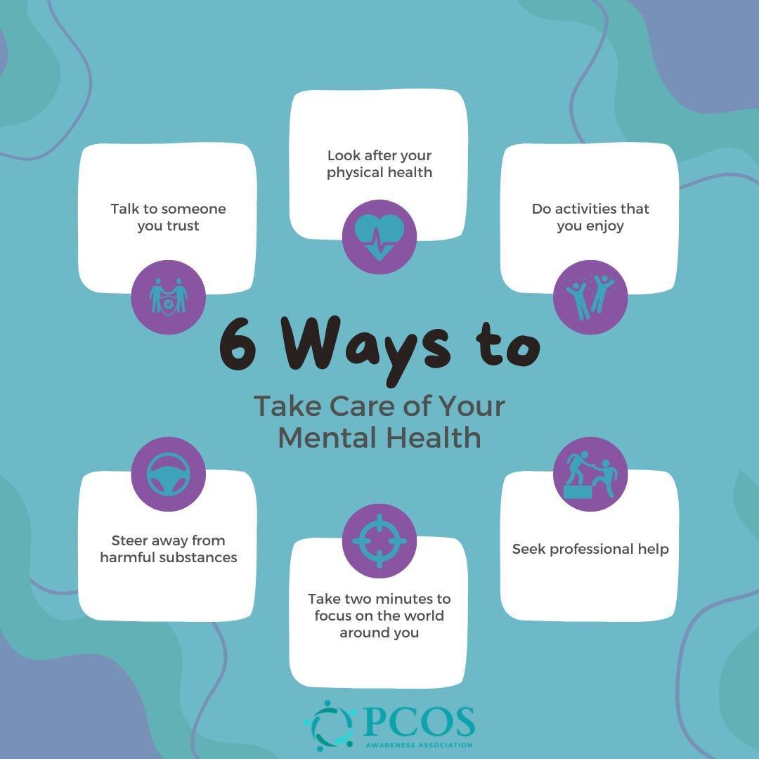 Helpful tips to take care of your #mentalhealth. Do any of these stand out to you? 

If you have any to add, leave a comment below ⬇️ 

#pcosawareness #pcosandmentalhealth #pcoscommunity