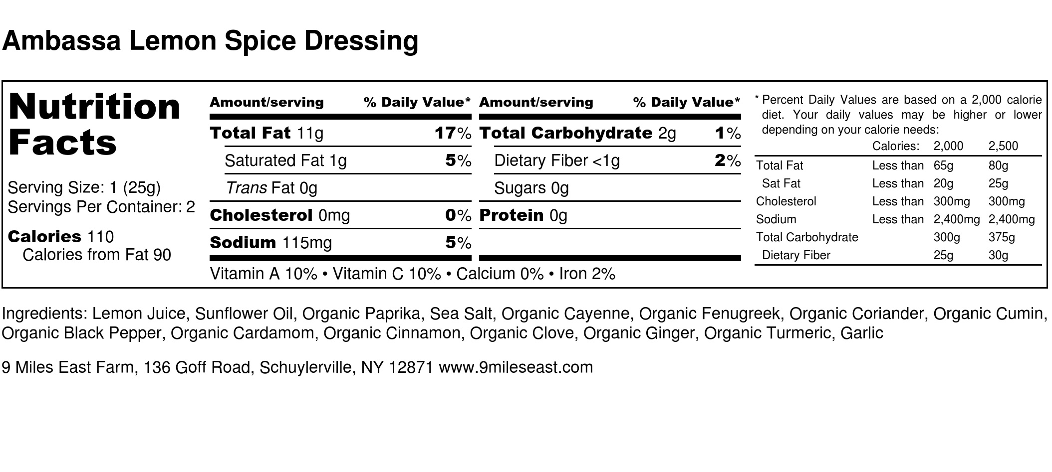 Ambassa Lemon Spice Dressing - Nutrition Label.jpg