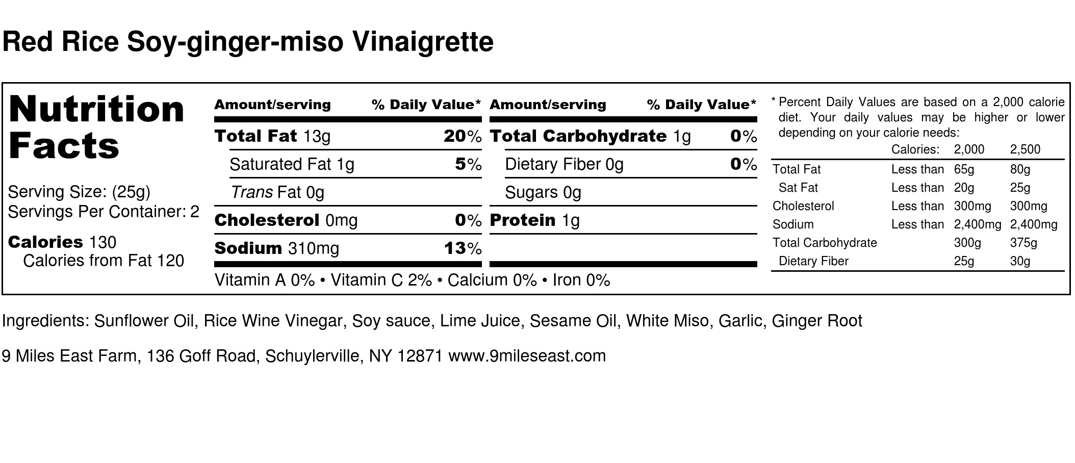 Red Rice Soy-ginger-miso Vinaigrette - Nutrition Label.jpg