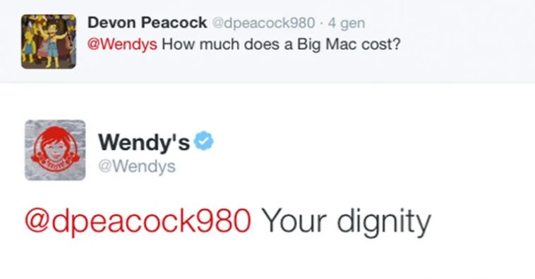 Wendy's has a savage, sassy, fun brand voice that respects their current customers and deters haters.