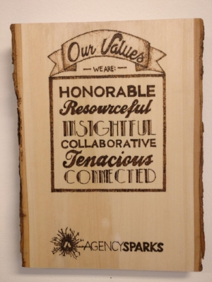 Our values at AgencySparks include: honorable, resourceful, insightful, collaborative, tenacious, and connected.