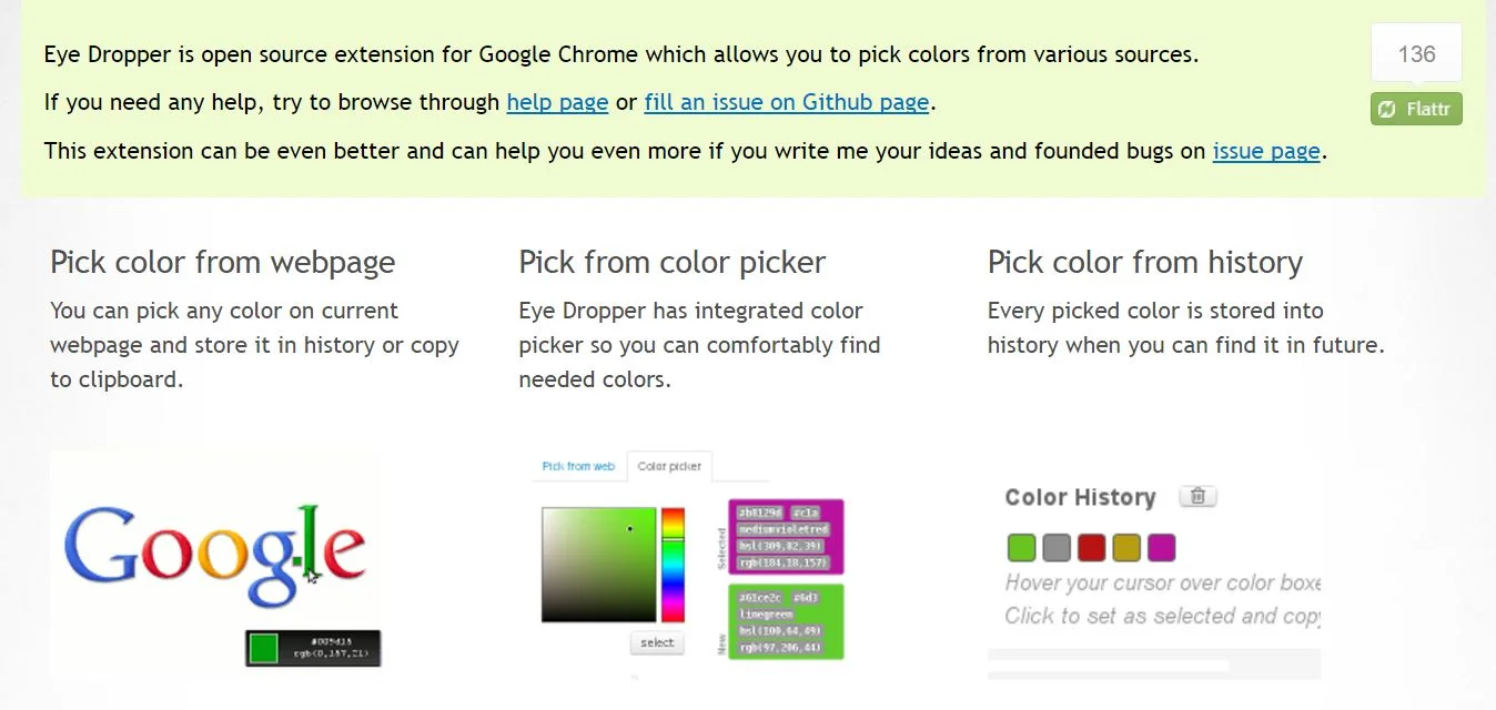 Eye Dropper is a chrome extension that helps identify a specific color on a site.