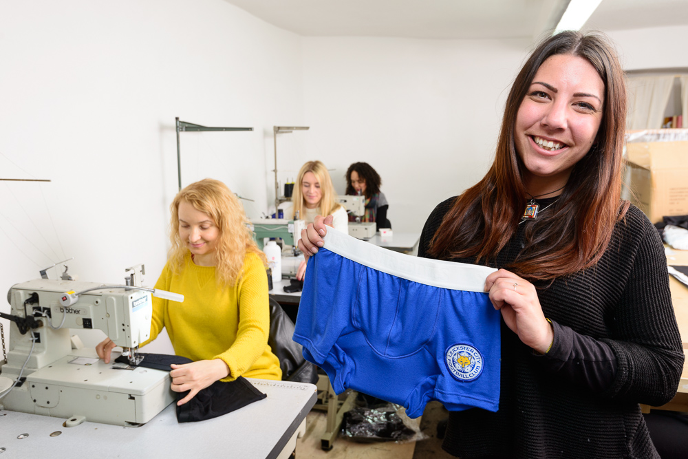 Rachel and our team with Gary Lineker's Pants. 