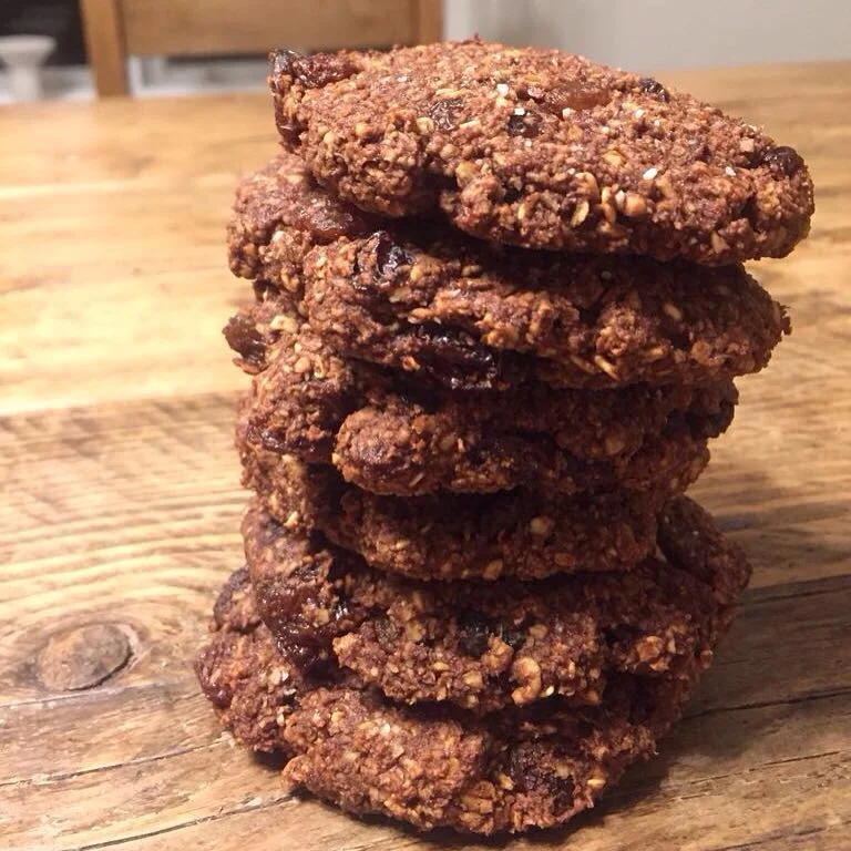 Chocolate, Almond and Raisin Cookies
