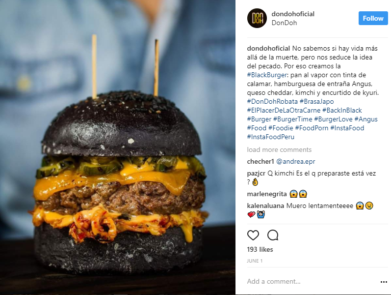Charcoal burgers at DonDoh - Peru