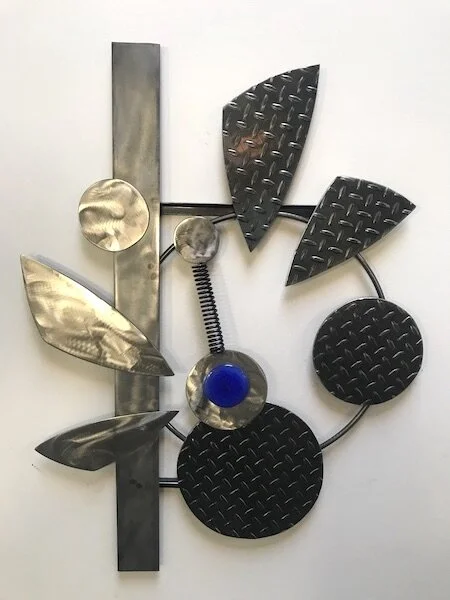 36" x 27", steel, stainless and glass, indoor