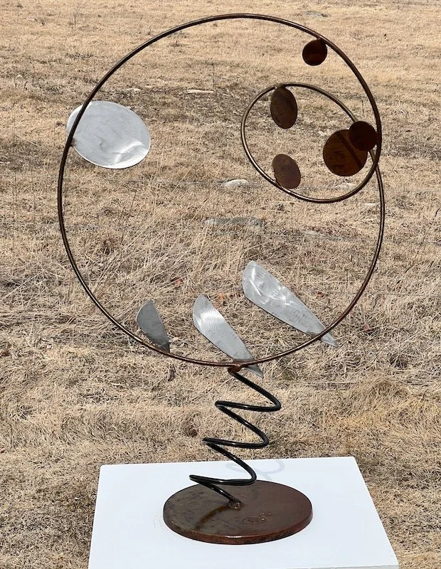 Kinetic, steel, stainless, 42" x 27 x 13"