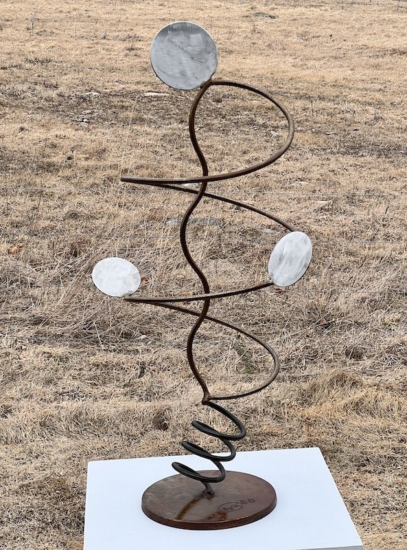 Kinetic, steel and stainless, 45" x 23" x 17"
