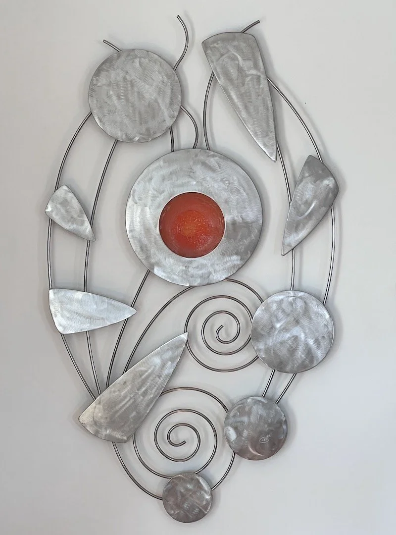 Stainless and glass, 45" x 26"