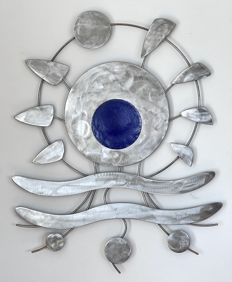 Stainless and glass, 36" x 29"