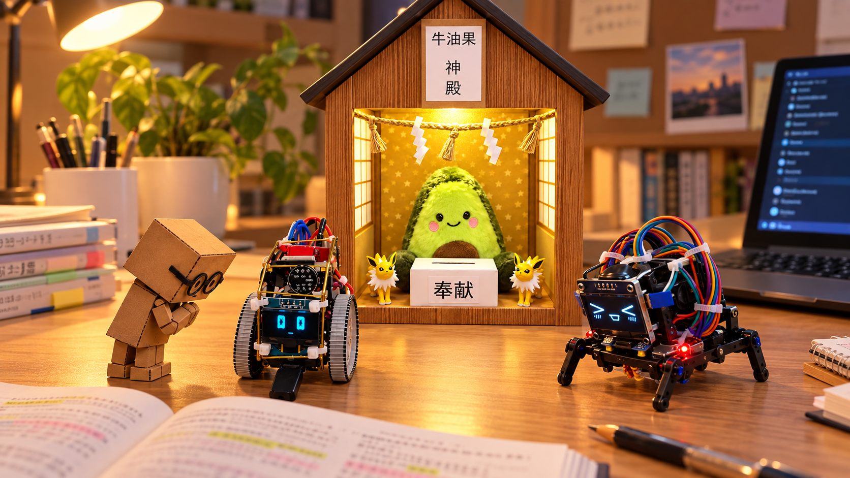 CT-1, Wheelie and Mambo Pray to the Avocado God for Exam Success