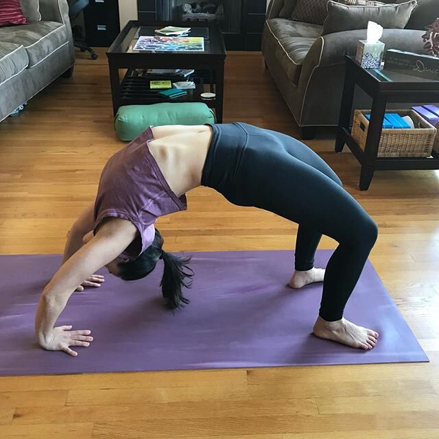 It’s never about how well you do the pose, it’s about how well you try.
With patience, focus, consistency & compassion anything is possible.
I’m not a natural back bender. They’re super hard for me, but feeling better al