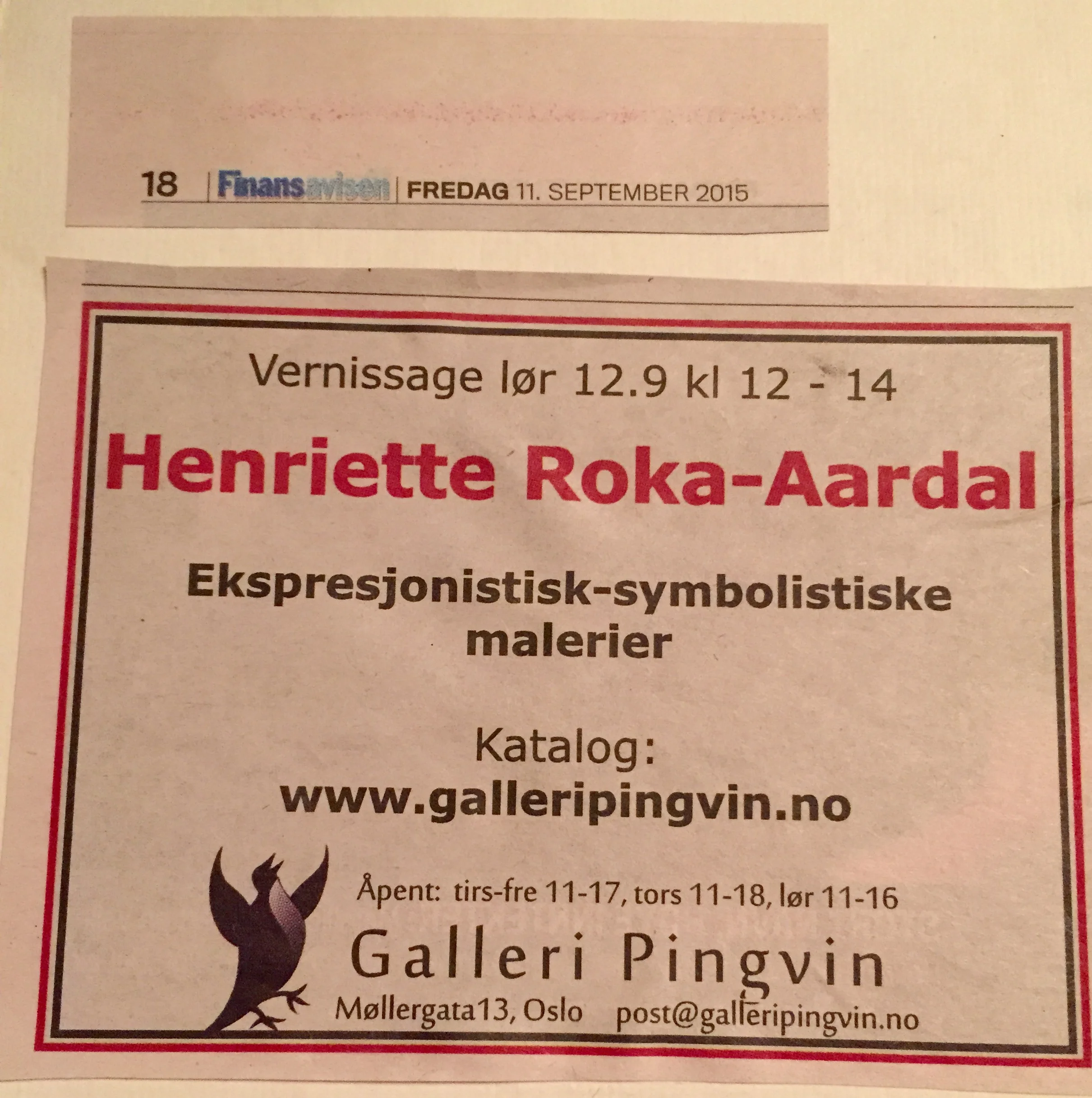 Finansavisen 11th of September. 