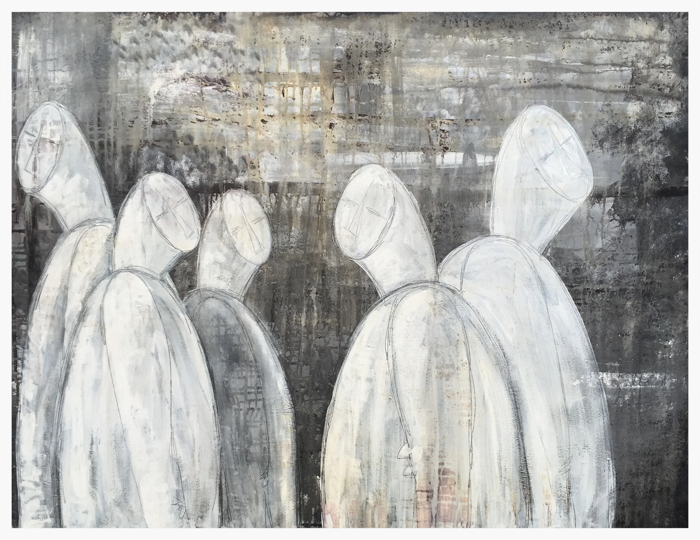 We´re standing side by side.