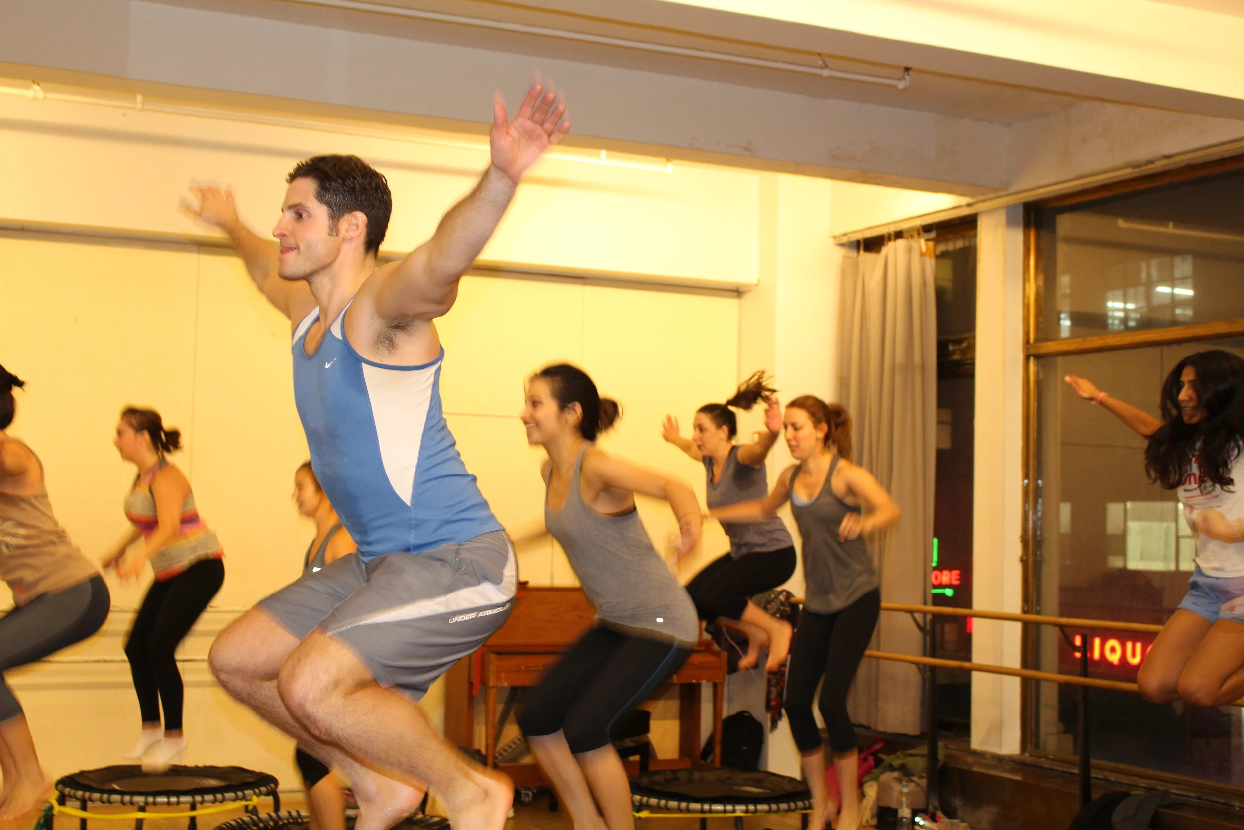  Instructor Michael Apuzzo teaches students how to "fly like a bird". 