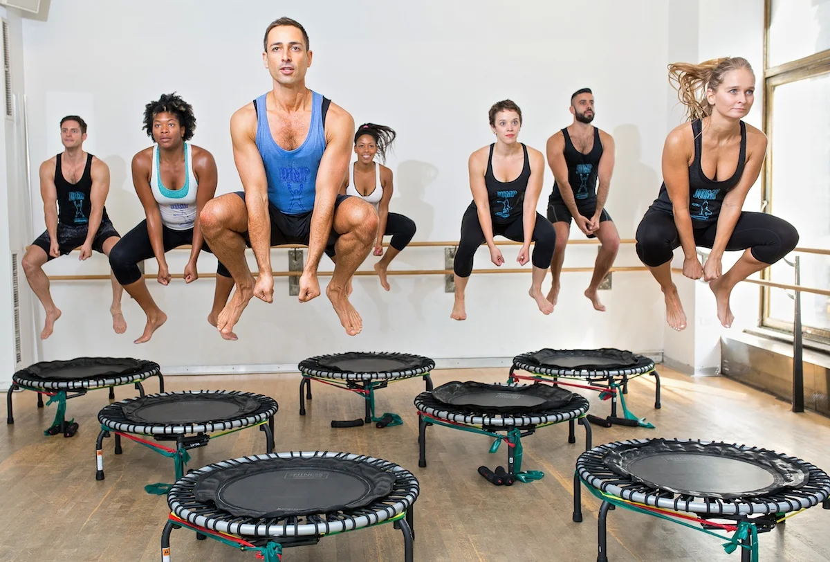 Shake up your fitness routine with this top rated trampoline class. All exercises are modifiable & performance intervals are timed to maximize results.
