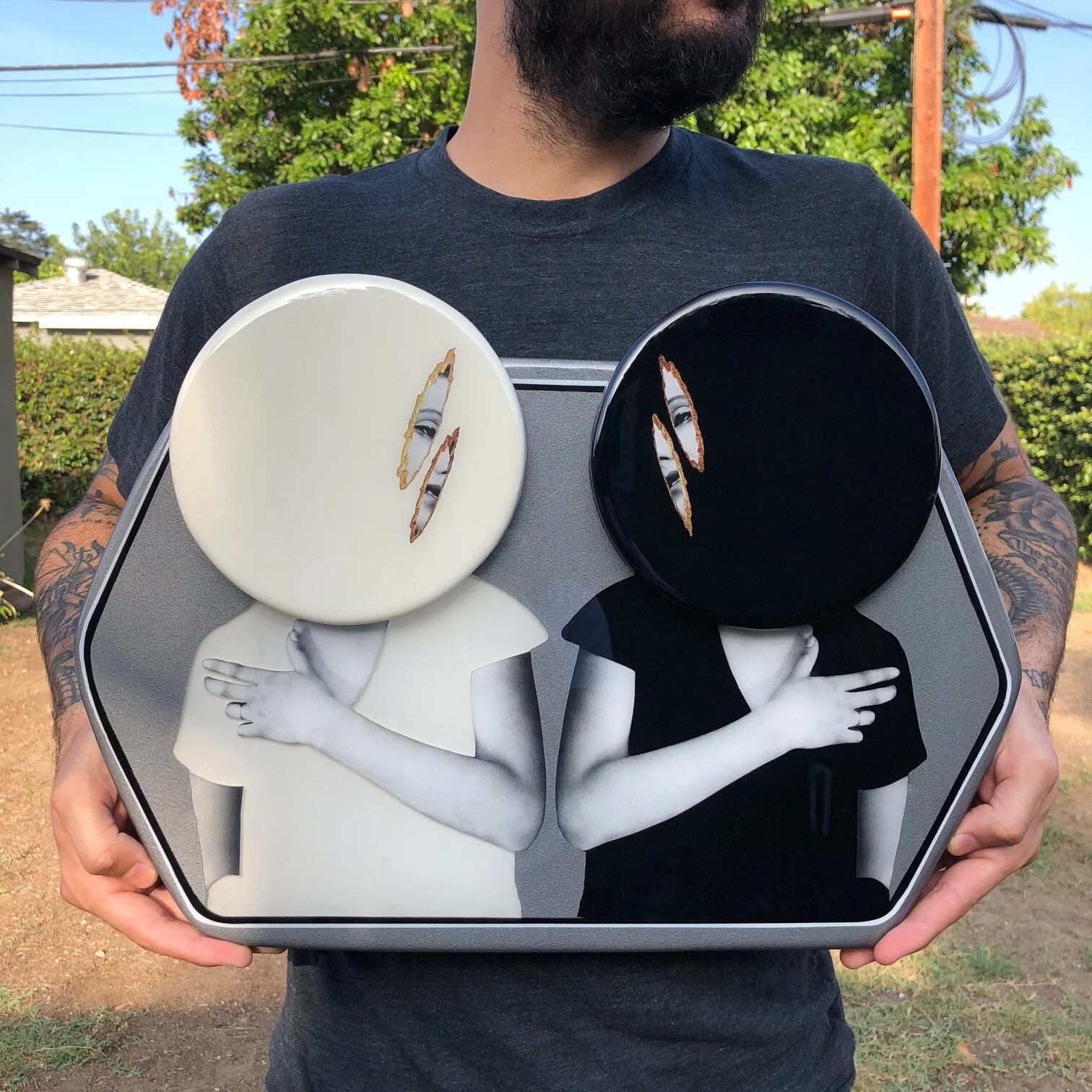 “Morning. Noon” (Collage/Resin/Wood by Jay Riggio - 2019)