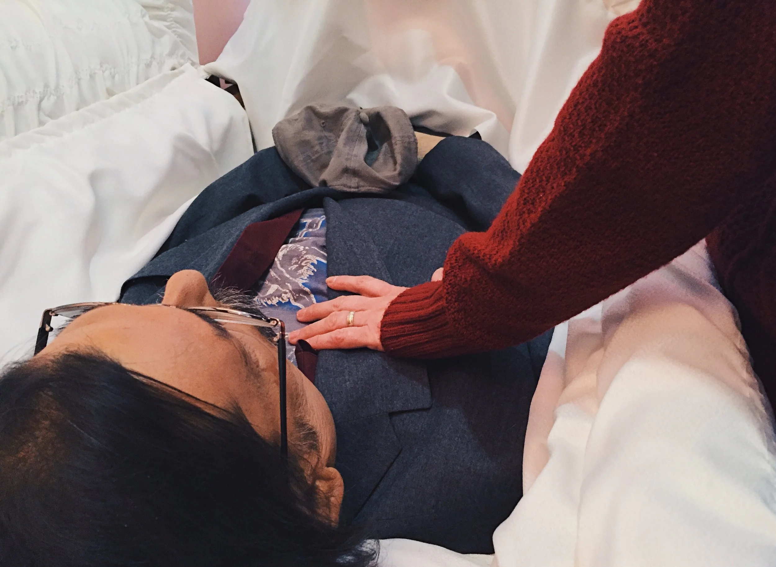 Jan. 6, 2017 — The day had come to officially say goodbye. She adjusted his suit and made him look good one last time. He wore a gray suit, maroon dress shirt, a faded blue Led Zeppelin t-shirt and his favorite pair of orange slippers. My mother wore maroon and gray. In his hand, he's holding a guitar pick and the Ball State hat I bought him. He had decided it would be the only hat he would wear until I graduated. My brothers decided to ask friends to wear old band T-shirts, and they passed out guitar picks as a keepsake. To keep with the theme of classic rock ‘n' roll, we put his guitars and guitar cases on display. His service began with Shine On You Crazy Diamond and ended with Wish You Were Here , both by Pink Floyd.