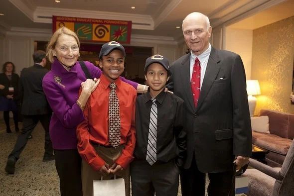 Mrs. Haider, two midtown boys, and Dr. Donald Haider (Note: Photo taken from MEF Annual Reach for Excellence Awards Dinner)