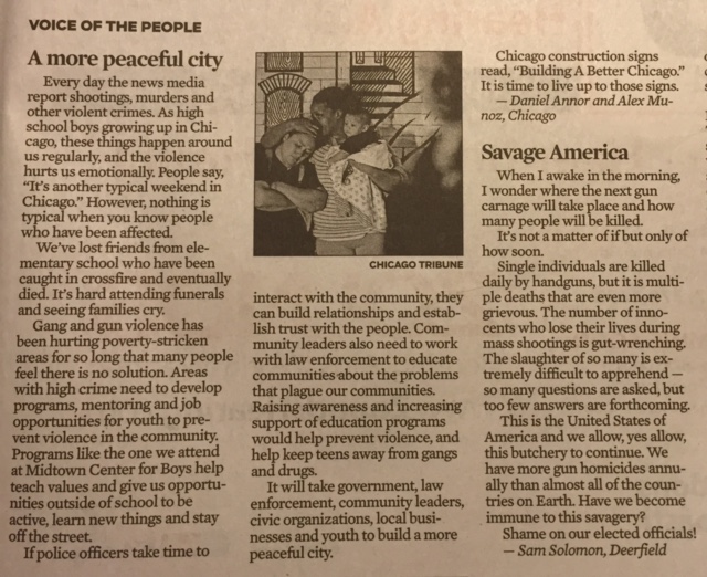 A copy of the print edition of the students' letter to the editor