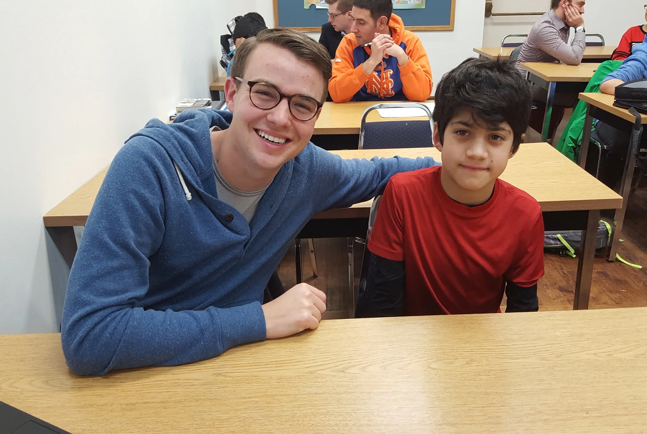 Mentor Cam Robertson with his longtime mentee Miguel.