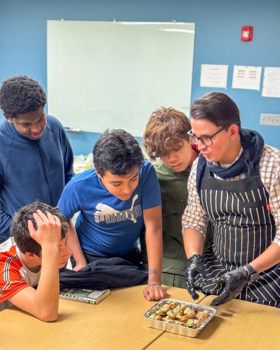 December's culinary class at Midtown wrapped with a true taste of fine dining &mdash; caviar, escargot, oysters, sparkling cider, and a little gastronomy mixed in. 👨&zwj;🍳✨
All fall, Daniel has helped our students not only expand their palates, but