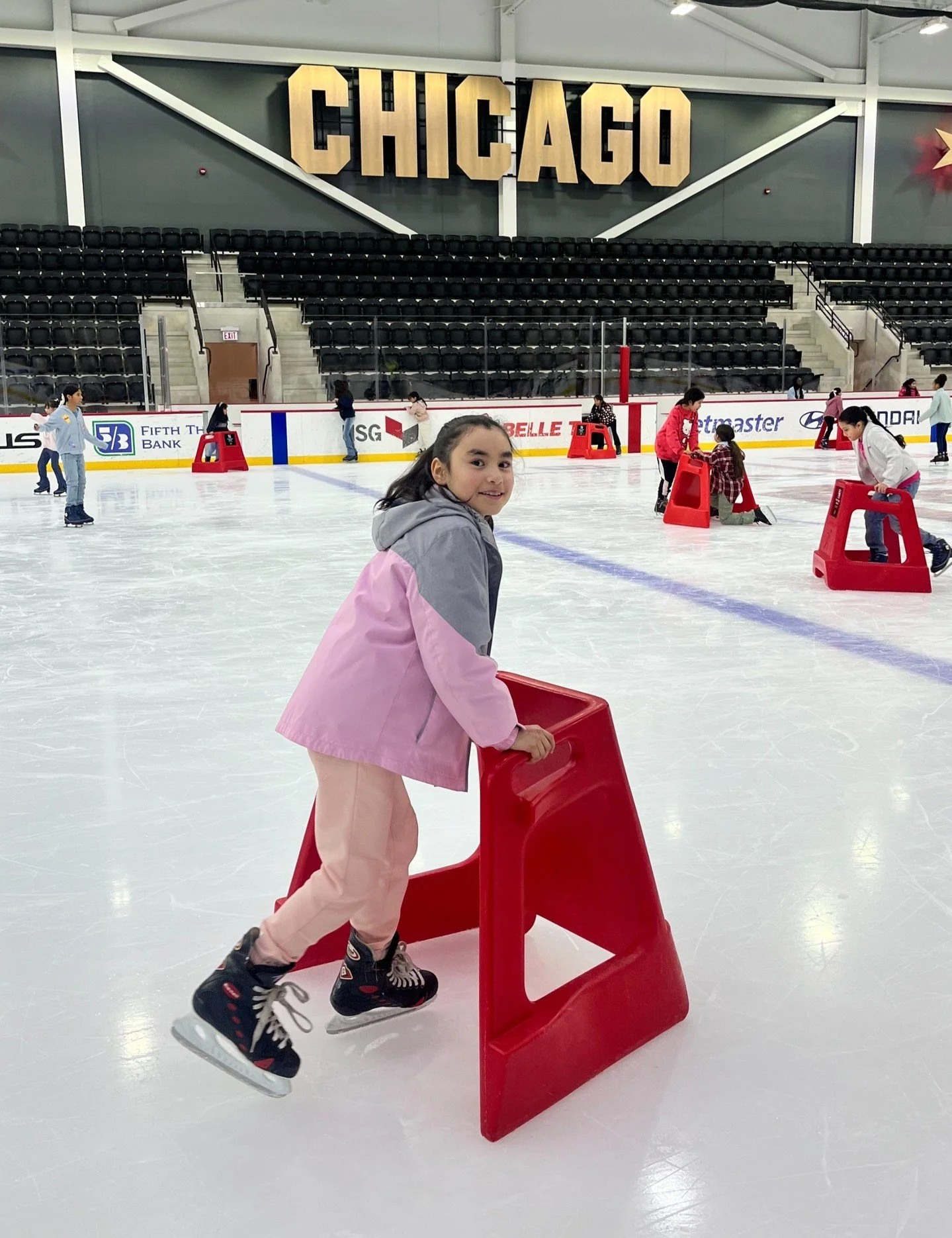 Metro girls hit the ice on Presidents Day!🏒⛸️ Our annual ice skating field trip just got even more exciting&mdash;this year, we glided into the iconic @fifththirdarena / Blackhawks Ice Center for the first time! 
From first steps on the ice to new f