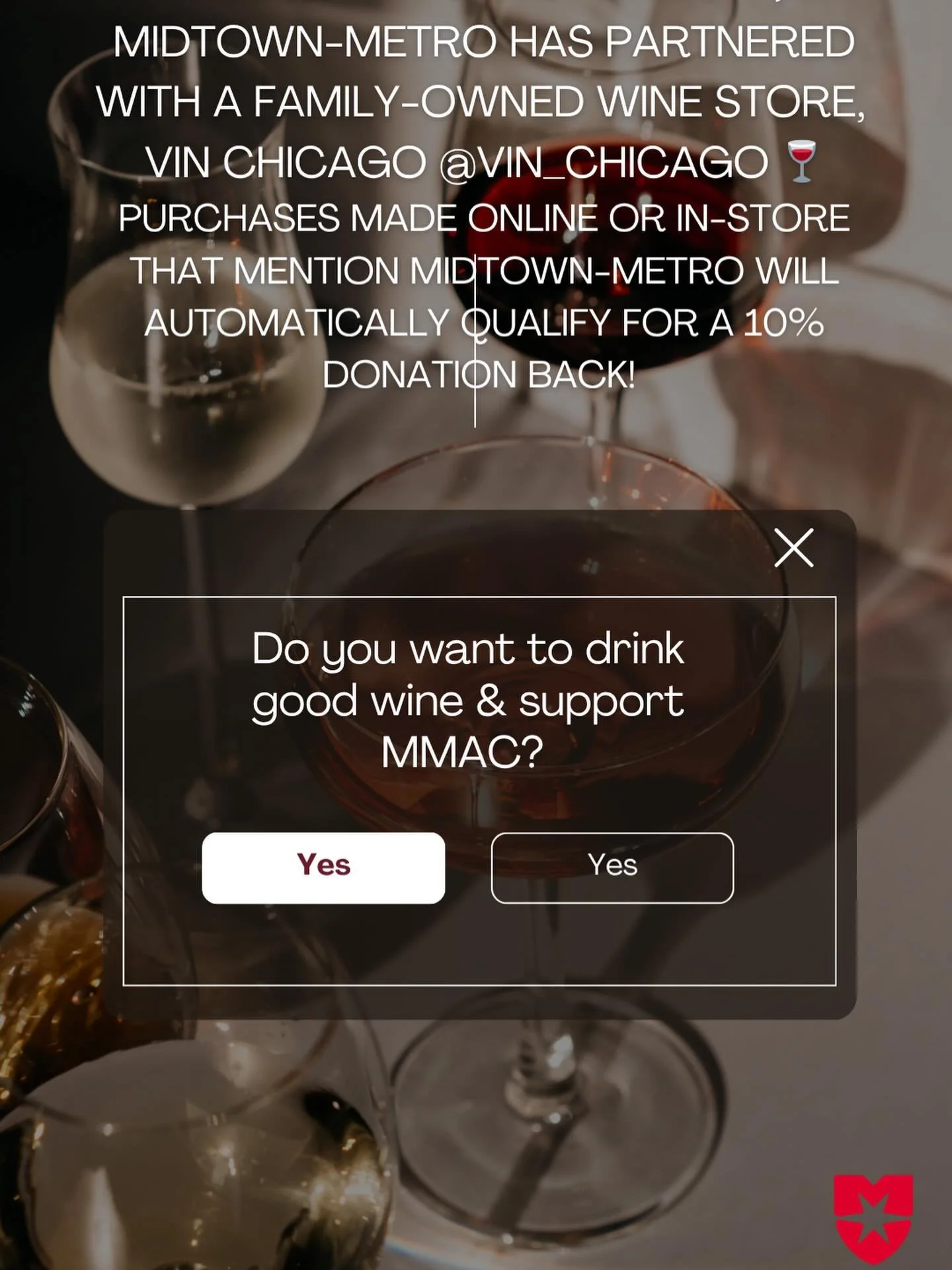 We are excited to announce a new partnership! From now until May 13th, Midtown-Metro has partnered with a family-owned wine store (since 1934), Vin Chicago @vin_chicago 🍷 
Purchases made online or in-store that mention Midtown-Metro will automatical