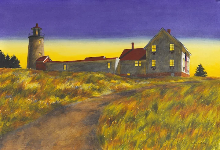 Quadricentennial Nocturne , 28 x 40 inches, Watercolor