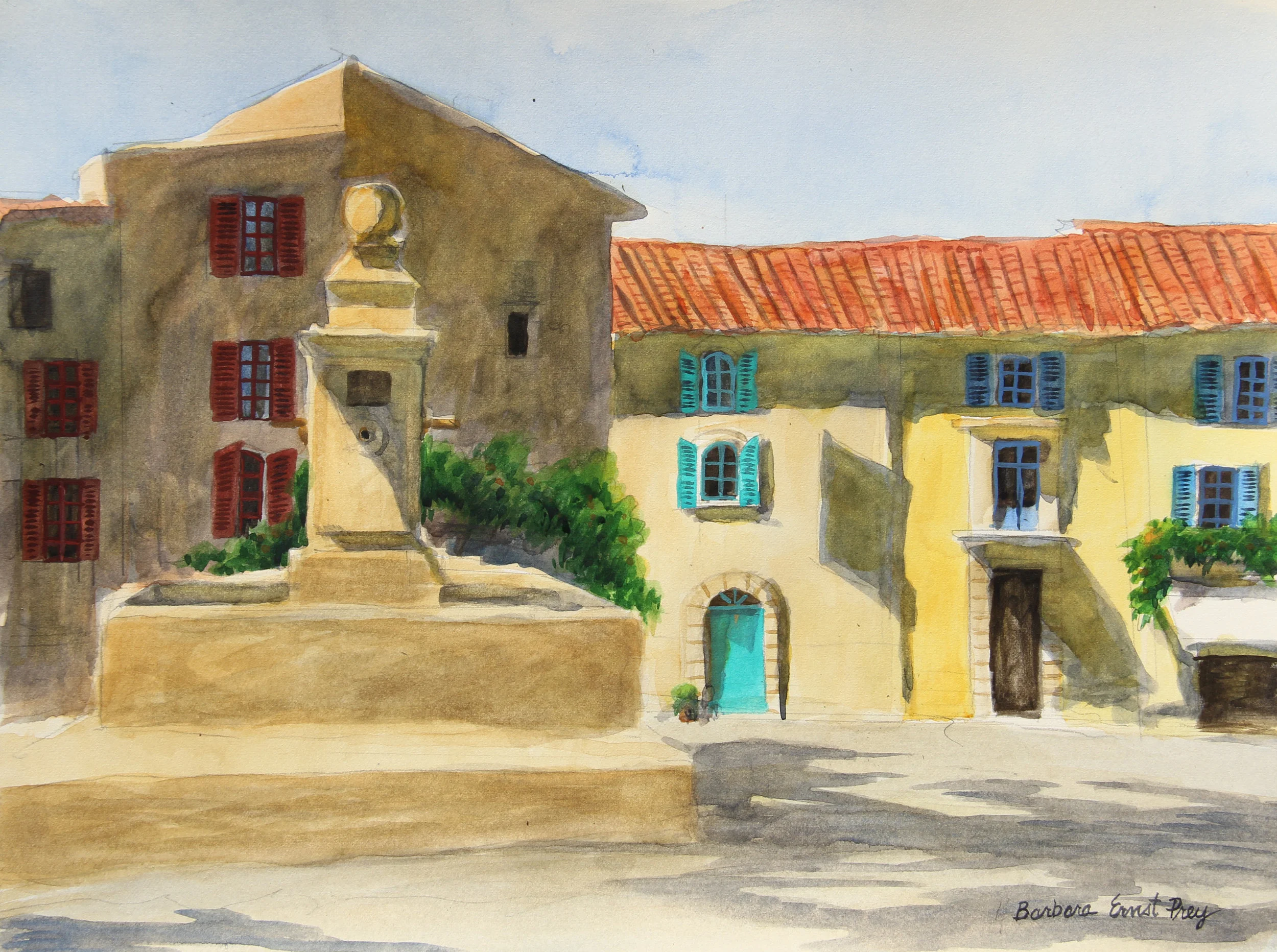 Gordes , 2015, Watercolor on paper, 11 x 14 inches