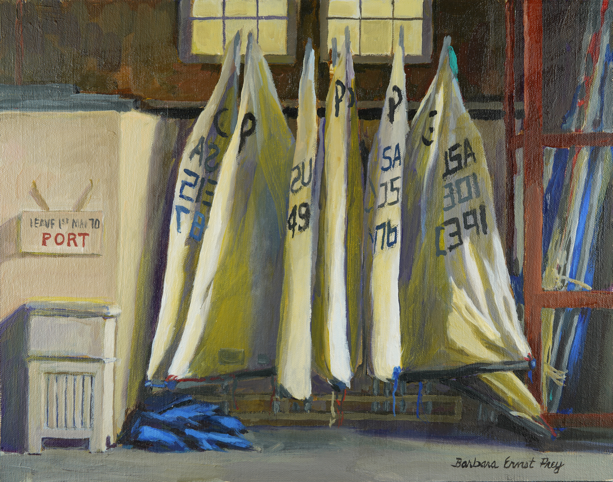 Sail Storage, 2018, Oil on panel, 11 x 14 inches