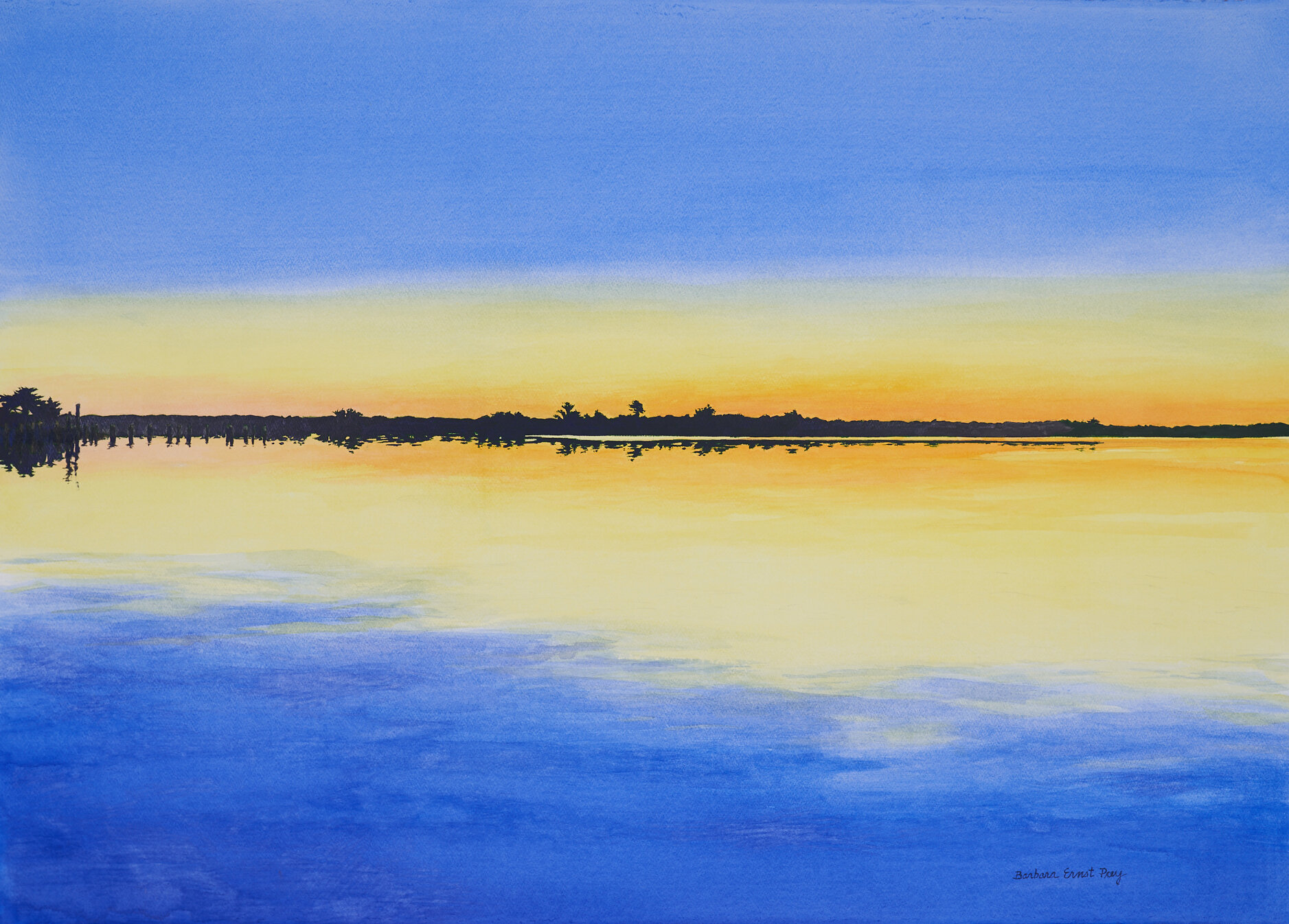 Serenity, 2020, Watercolor on paper, 29.75 x 41.25 inches