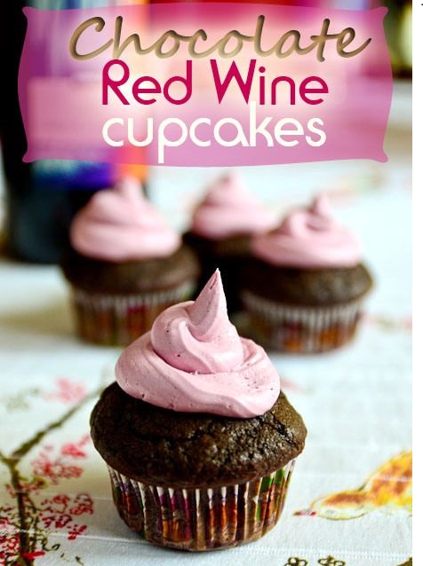 Chocolate red wine cupcakes with red wine buttercream frosting by sensualappealblog.com 
