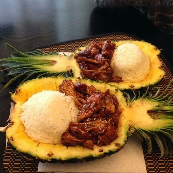 Chicken Teriyaki In A Pineapple Bowl by Thegraciouswife 
