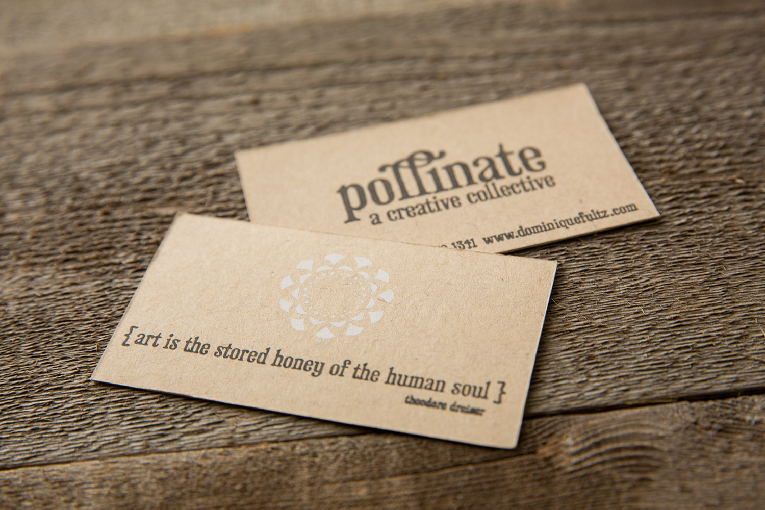 Pollinate business card | letterpress | screen print