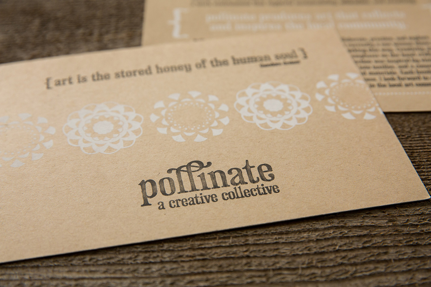 Pollinate info card | letterpress | screen print